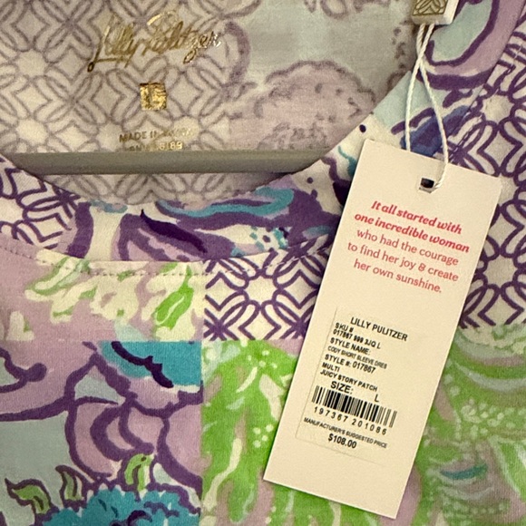 NWT Lilly Pulitzer Women's Cody Short Sleeve Dress - Multi Juicy Story Patch - Picture 3 of 5